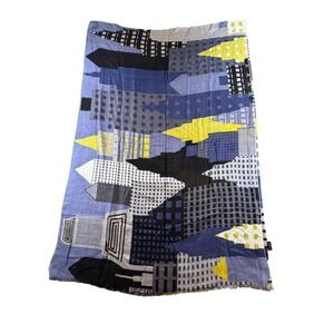 MIR Abstract Cityscape Scarf Blue Black Yellow Architectural Print Wrap